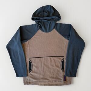 Melanzana Micro Grid Hoodie M Brown Gray Fleece Pullover Colorado Outdoors